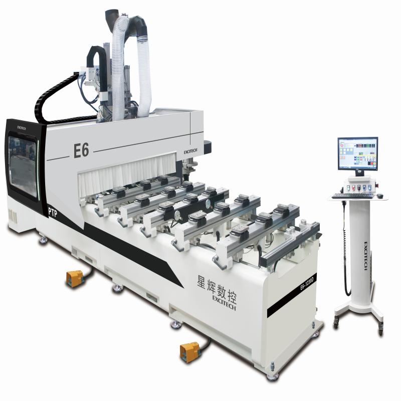 E6 PTP stroj s CNC routerom na menič nástrojov